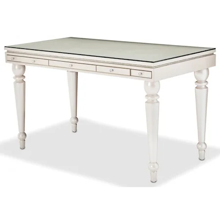 Glam Writing Desk with Glass Top